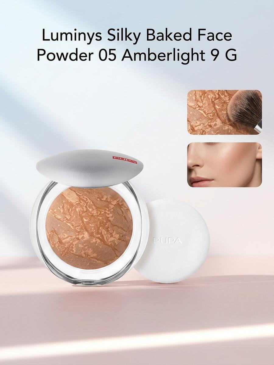 Pupa Luminys Silky Baked Face Powder 05 Amberlight 9 G – Face Powder, Silky Finish, For Women, 05 Amberlight, Suitable For Daily Makeup Routine - 05 Amberlight - View 1