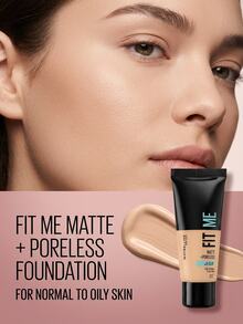 Maybelline Fit Me Matte + Poreless Foundation Golden 30 Ml – Long-Lasting 12H Oil Control, Pore-Blurring Clay Formula, Flawless Matte Finish For Normal To Oily Skin, Medium Tone Coverage, Professional Face Makeup For Daily Wear - Golden - View 4