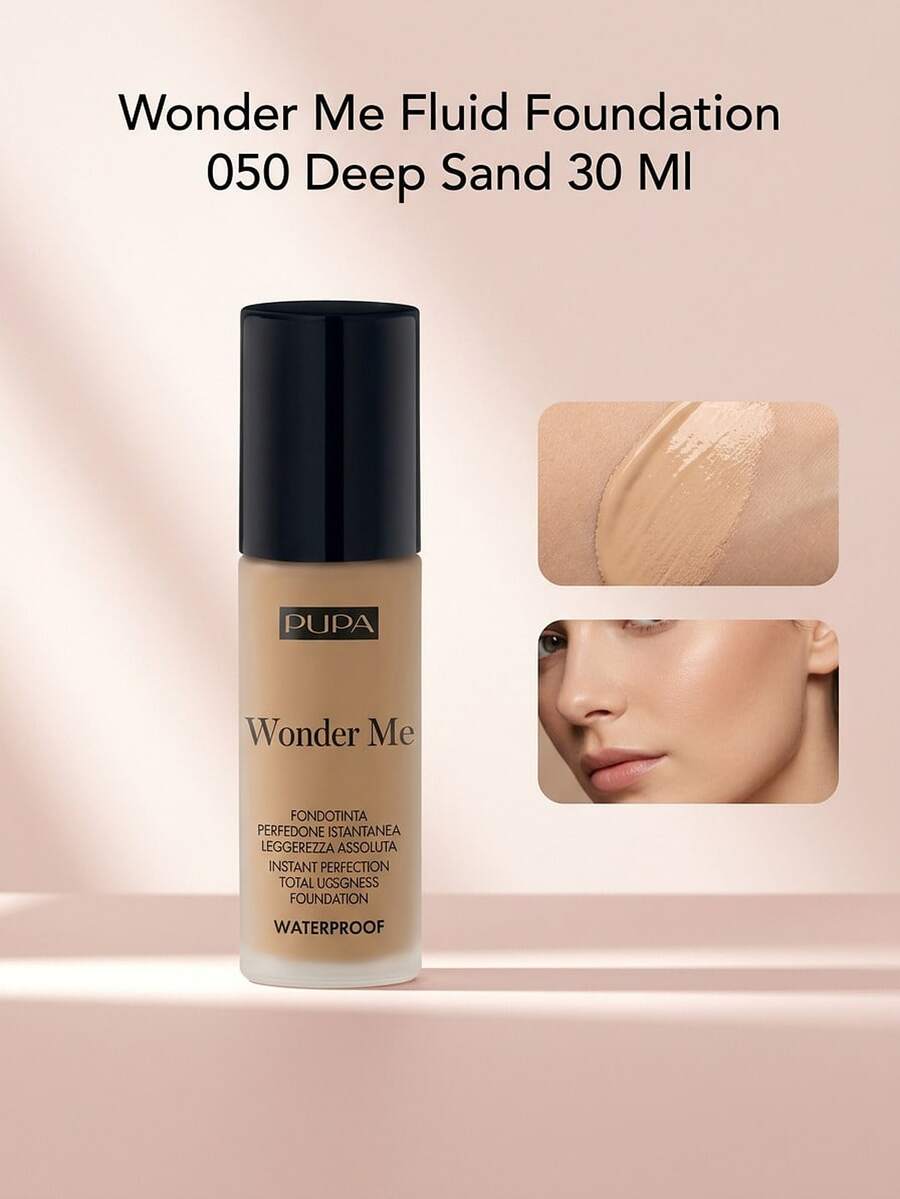 Pupa Wonder Me Fluid Foundation 050 Deep Sand 30 Ml – Liquid Foundation, Waterproof, For Women, Deep Sand, Suitable For Daily Wear - 050 Deep Sand - View 1