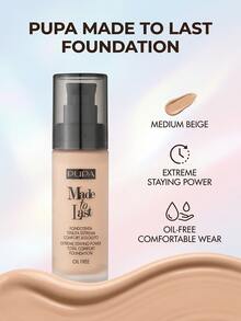 Pupa Made To Last Foundation 040 Medium Beige 30 ml – Foundation, Extreme Staying Power, For Women, Medium Beige, Oil Free, Suitable For Daily Makeup Routine - 040 Mellanbeige - Visa 2