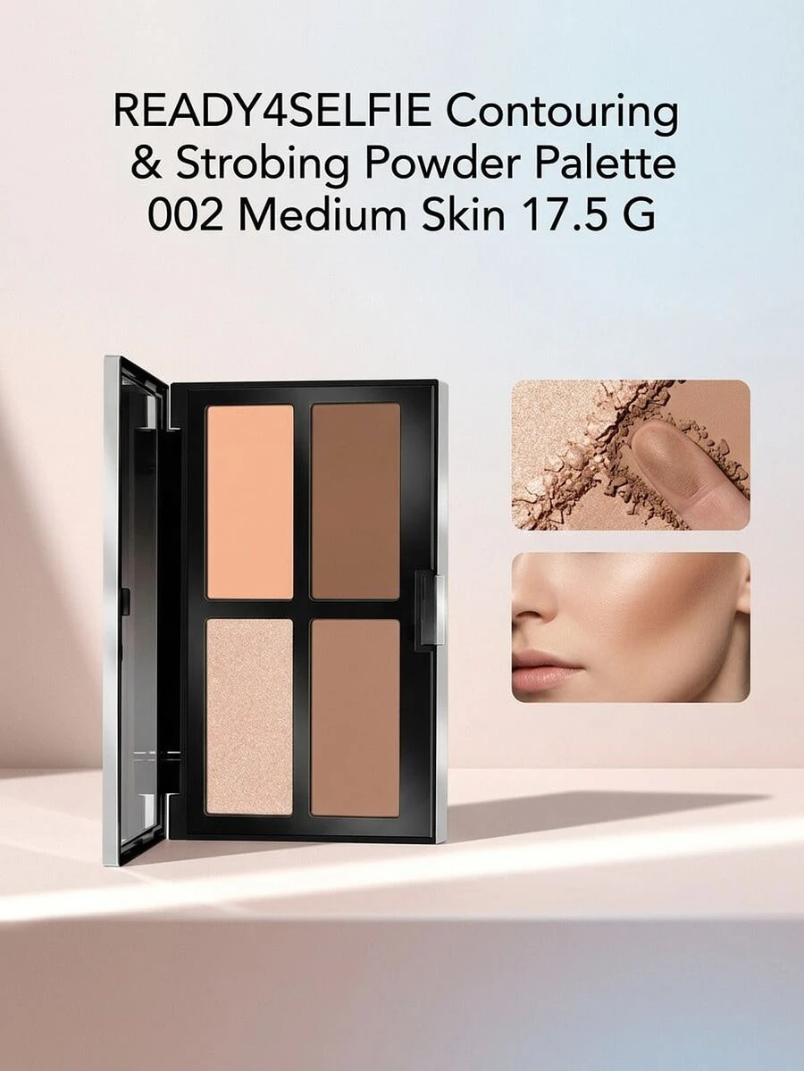 Pupa READY4SELFIE Contouring & Strobing Powder Palette 002 Medium Skin 17.5 G – Contouring Palette, Face Sculpting, For Women, Medium Skin, Suitable For Daily Makeup Routine - 002 Medium Skin - View 1