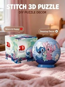 Stitch And Angel 54 Piece 3D Jigsaw Puzzle Age 6 Years+ 74023 - Multicolor - View 3