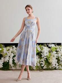 MOTF Soiréza 提花褶饰鸡尾酒会礼服