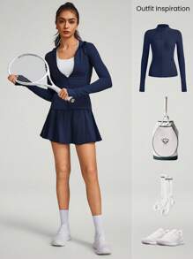 GLOWMODE Quick-Dry Tummy Control Built-In Shorts Pocket Anti-Slip Strips Tennis Skirt Skort Light Support Low Impact Tennis Golf Quick Dry Moisture Wicking
