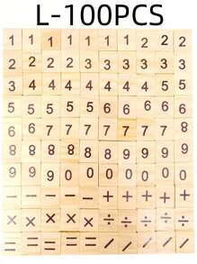 SHEIN 100/200 st furublock, 26 bokstäver träbitar, DIY versaler och gemener, trämosaikplattor, siffersymbolplattor, lämplig för handgjorda projekt, spel, utbildning - Multifärgad - Visa 6