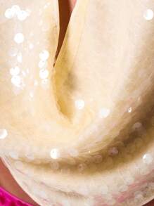 MUSERA Halterneck Cowl Plunge Front Low Back Sequin Sleeveless Top Ibiza Sexy Vacation Holiday Festival Romantic Elegant Birthday Rave Tequila Sunrise Night Out Going Out Tops Club