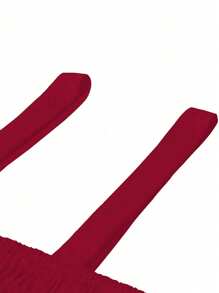 INAWLY Plus Size Women's Solid Color Vacation Loose Pocket Wide Leg Jumpsuits - Burgundy - View 5