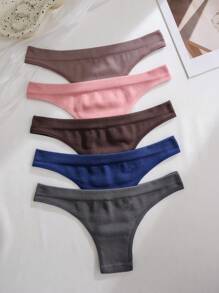 SHEIN 5pcs/Pack Seamless Casual Series Women's Panties - Multicolor - View 2