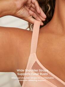 LUVLETTE Plus Unlined Full Coverage Side Support Mesh Sheer Airy Minimizer Bra