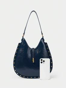 SHECARRY Bolso de hombro de gran capacidad y moda para uso diario - Azul Marino - Ver 3