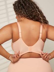 LUVLETTE Plus Unlined Full Coverage Side Support Mesh Sheer Airy Minimizer Bra