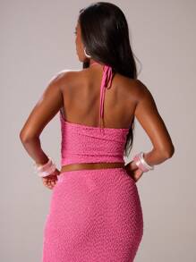 MUSERA High Racer Neck Fitted Textured Knit Fitted Sleeveless Top Only Ibiza Sexy Vacation Holiday Spring  Festival Beachwear Romantic Elegant Birthday Tequila Sunrise Going Out Top Elegant