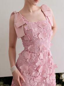 MOTF Soiréza CONTRAST GUIPURE LACE COCKTAIL DRESS - Pink - View 2
