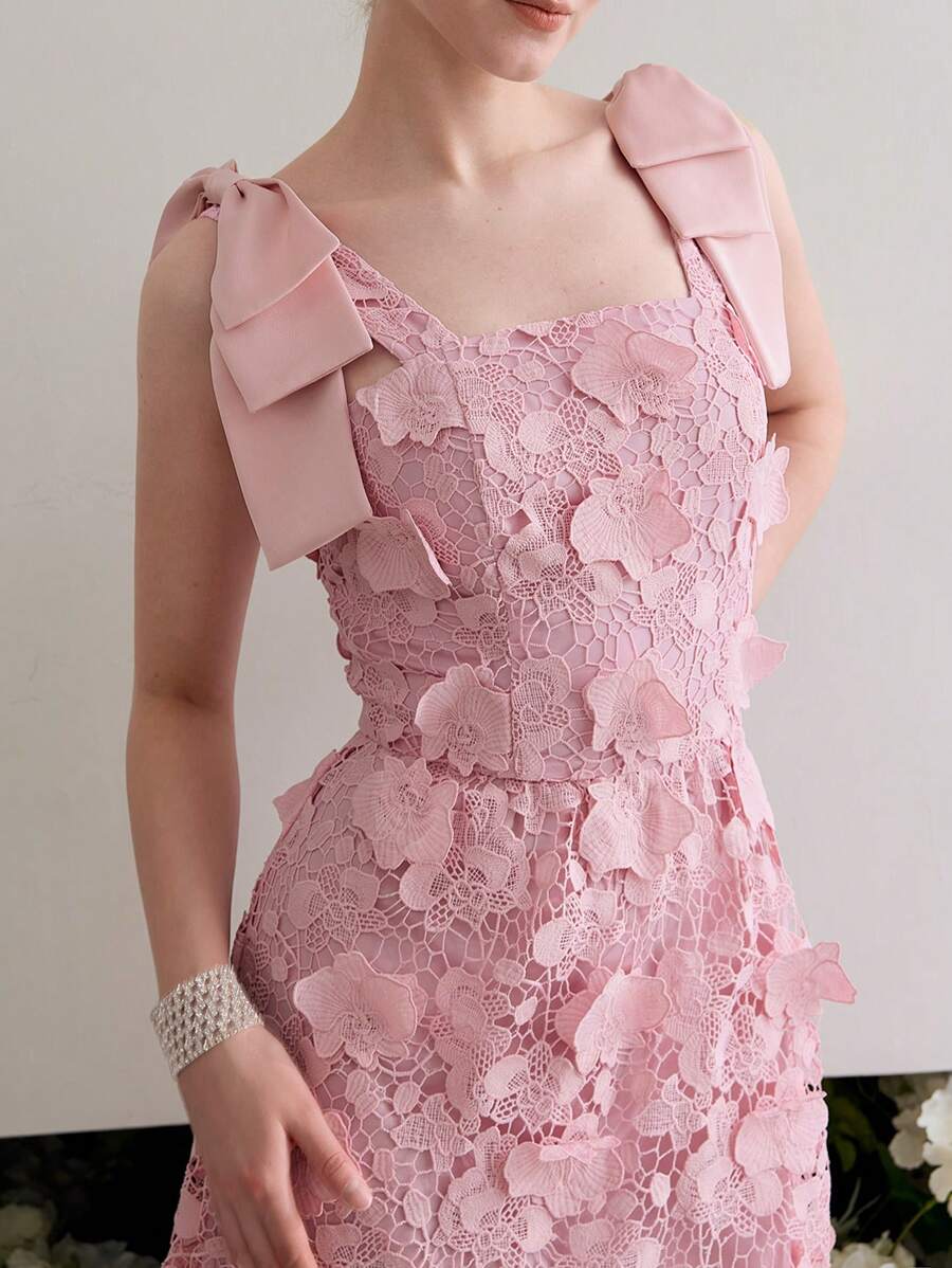 MOTF Soiréza CONTRAST GUIPURE LACE COCKTAIL DRESS - Pink - View 2