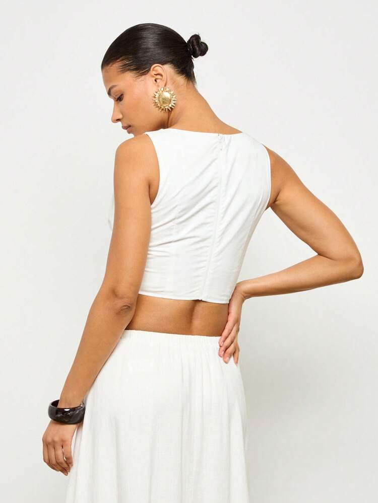 Sleeveless Drawstring Bustier Corset Top