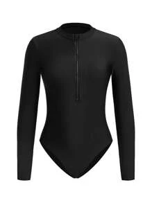 Swim Mulvari Middle Eastern Style Elegant Romantic Floral Decor Long Sleeve Full Coverage 3 PiecesBurkini Set, Including Long Dress And Pants