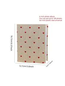 1pc 100 Pages Heart-Shaped Snap-In Photo Album, Memory Keeping Book For Family, Friends And Couples, 6x6 Inch Home Decor - Multicolor - View 2