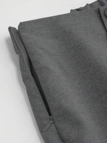 Velvienne Plus Size Simple Button Casual Trousers Graduation,Back To School,Teacher Outfits For Women Winter Fall Autumn - Dark Grey - View 3