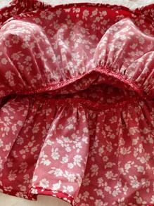 SHEIN LMoss Kids Baby Girl Summer Cute Ditsy Floral Elastic Waist Mini Skirt