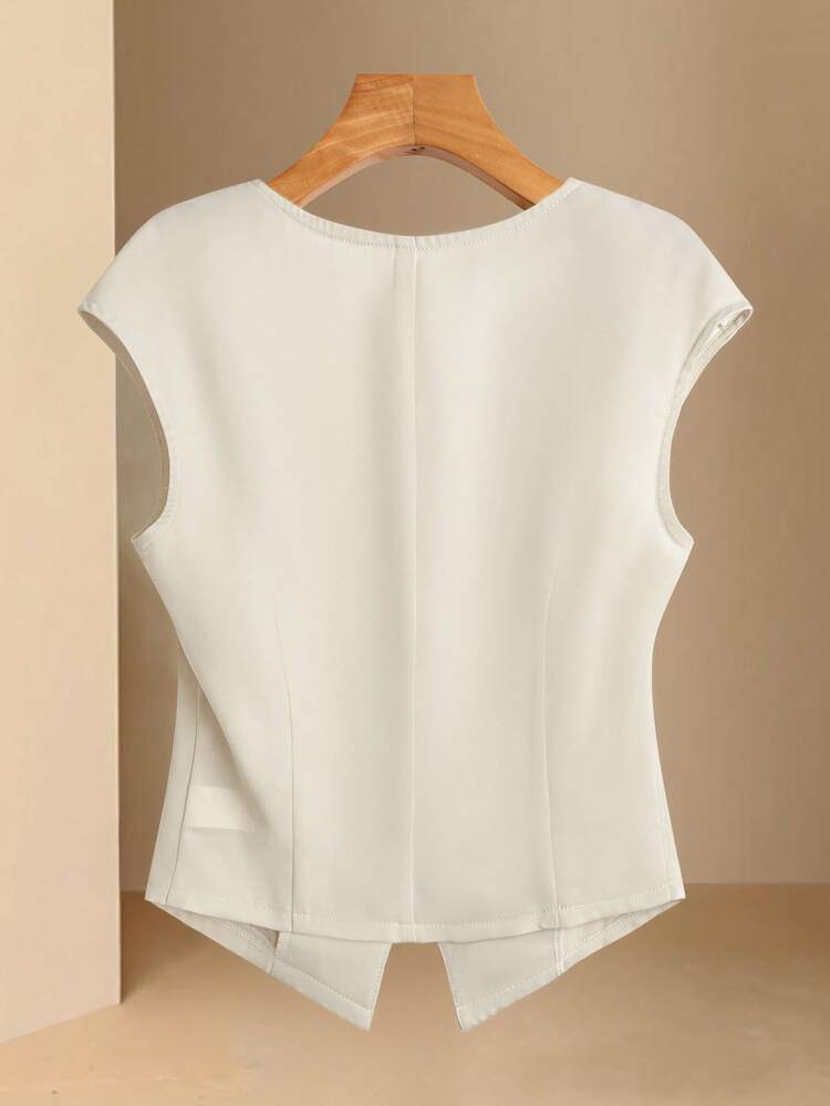 Women's Elegant Front Button Batwing Sleeve Shirt Blouse, For Commuting In Summer