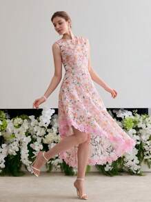 MOTF Soiréza LACE ASYMMETRICAL HEM COCKTAIL DRESS - Multicolor - View 3