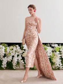 MOTF Soiréza VESTIDOS DE NOCHE CON ESTAMPADO FLORAL SIN TIRANTES