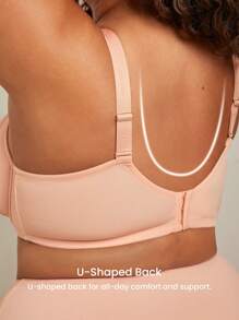 LUVLETTE Plus Unlined Full Coverage Side Support Mesh Sheer Airy Minimizer Bra