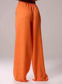 MUSERA Pantalones casuales de pierna ancha con efecto de lino, cintura con cordón, volantes, para vacaciones en Ibiza, primavera, verano, festival, playa, romántico, elegante, regalo de boda, invitado, aeropuerto