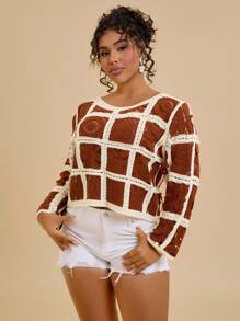 Travachic Plus Size Vintage Flower Pattern Patchwork Casual Loose Beach Cover Up, Suitable For Summer Holiday - Multicolor - View 4