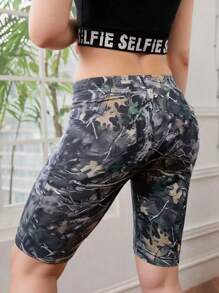 Girls Young Girl' Spring/Summer Casual Tie-Dye Printed Leggings, Comfortable Daily Wear Base Pants - Multicolor - View 2