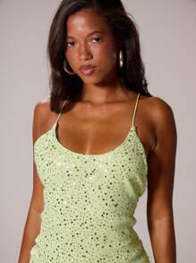 MUSERA Scoop Front Sequin Knit Fitted Mini Dress Ibiza Sexy Vacation Holiday Spring Summer Festival Beachwear Romantic Elegant Birthday Wedding Guest Rave Concert