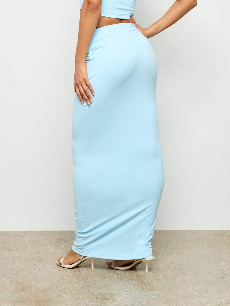 Ruched Bodycon Maxi Formal Women Skirt