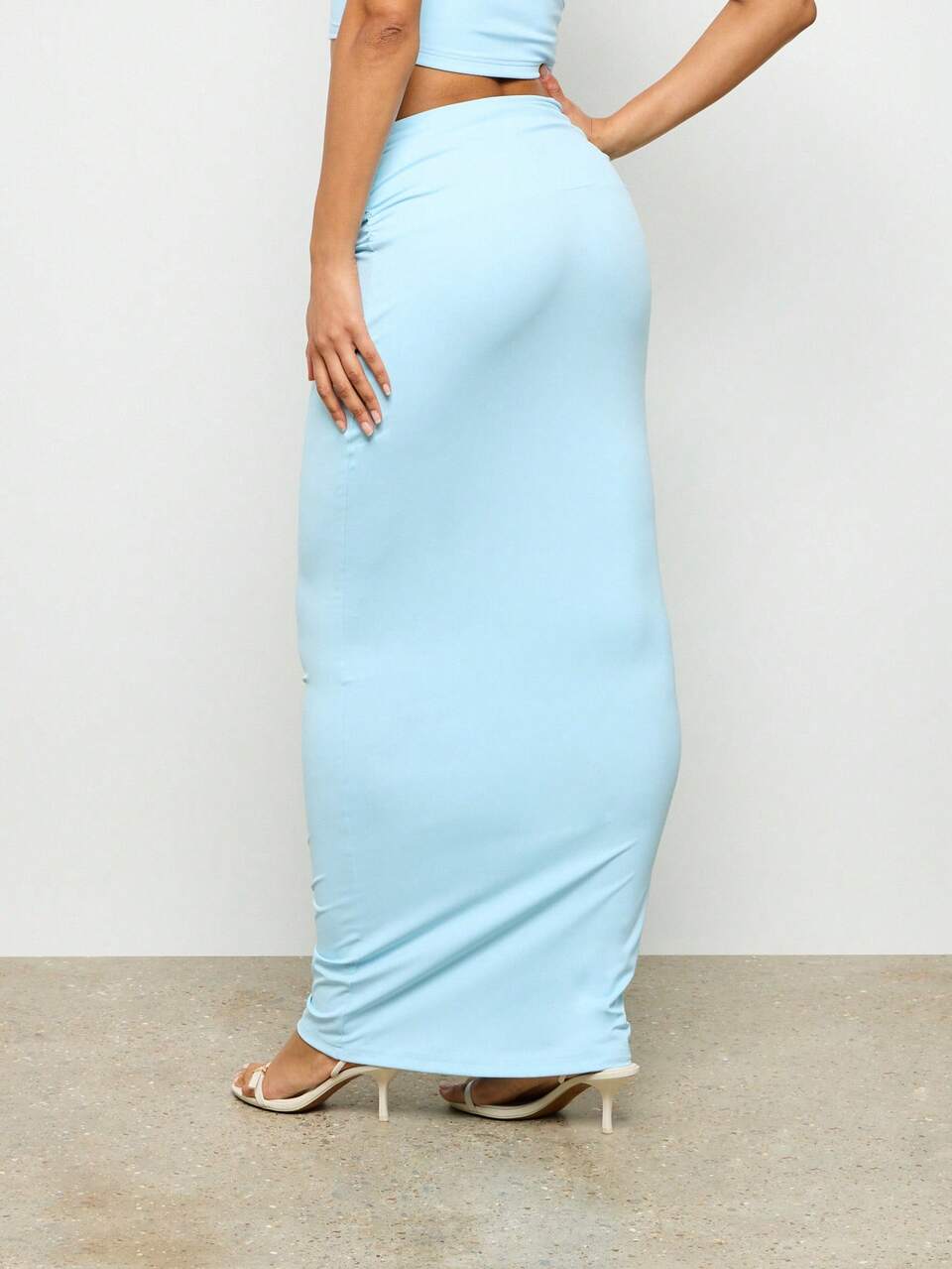 AiiRZ Falda maxi con pretina fruncida, ideal para verano, playa, vacaciones, eventos de noche, fiestas, baile, vestido formal largo de ajuste ceñido
