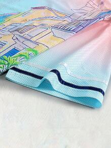 Manfinity Chillmode Men's Shirt & Shorts Set, Fashion Summer Outfit - Multicolor - View 3