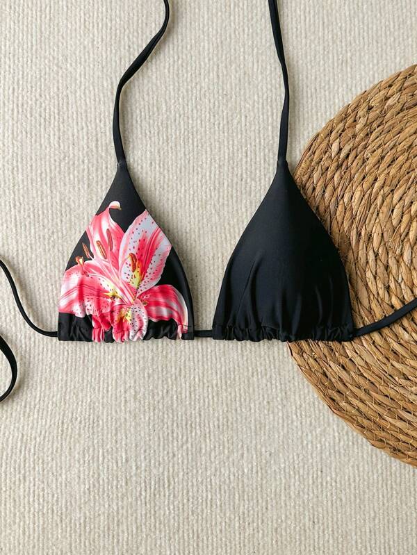 Swim Vcay Top de bikini de plajă de vară cu imprimeu floral sexy, femei