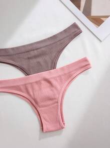 SHEIN 5pcs/Pack Seamless Casual Series Women's Panties - Multicolor - View 6