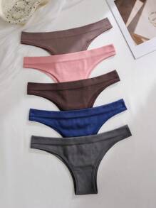 SHEIN 5pcs/Pack Seamless Casual Series Women's Panties - Multicolor - View 1