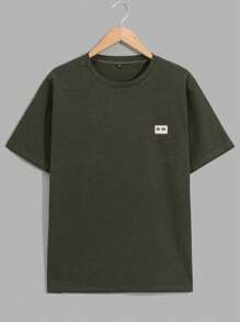 RueChic Men Waffle Fabric With Label Regular T-Shirt & Short Set - Black - View 10