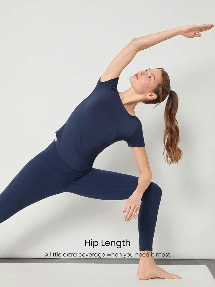 Camiseta Casual Diária com Gola Barco, Manga Curta e Nó Nas Costas, Suave e Sedosa em Tecido TENCEL™ Modal