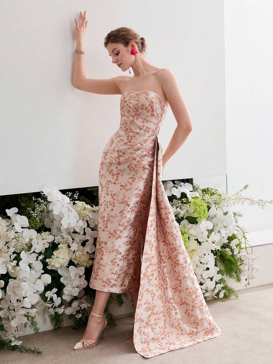 MOTF Soiréza VESTIDOS DE NOCHE CON ESTAMPADO FLORAL SIN TIRANTES