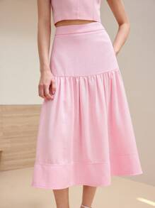 MOTF STUDIO 情人节荷叶边A字裙 - 玫紅色 - 查看 6