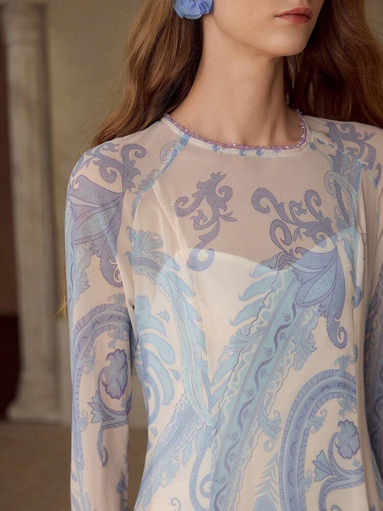 VESTIDO COM ZÍPER DE ESTAMPA TOTAL