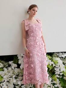 MOTF Soiréza CONTRAST GUIPURE LACE COCKTAIL DRESS - Pink - View 4