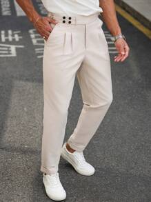 Manfinity Mode Pantalones de traje para hombre, estilo informal de negocios, adecuado para el verano