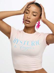 SUMWON WOMEN Camiseta corta de estilo Y2K con mangas cortas, ajustada, para verano, festivales, fiestas, clubes y uso urbano