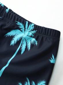 SHEIN Tween Boy Graphic Print Long Sleeve Rashguard And Allover Print Swim Trunks 2 Pieces Set Swimsuits For Tweens Long Sleeve Teen Swim Suits Long Sleeves Rashguard Kids Tween Swim Suits With Sleeves Boy Beach Outfits