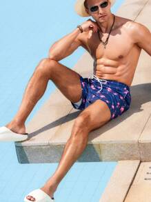 Manfinity VDAYZ Shorts de playa para hombres, adecuados para el verano, con estilo hawaiano