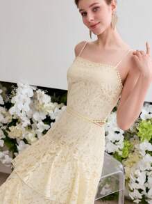 MOTF Soiréza RUFFLE LAYERED HEM CAMI DRESS