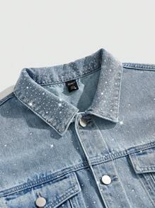 ROMWE MEN ROMWE Avant Men's Denim Vest, Fashionable For Summer - Light Wash - View 4