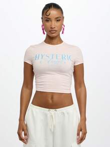 SUMWON WOMEN Camiseta corta de estilo Y2K con mangas cortas, ajustada, para verano, festivales, fiestas, clubes y uso urbano